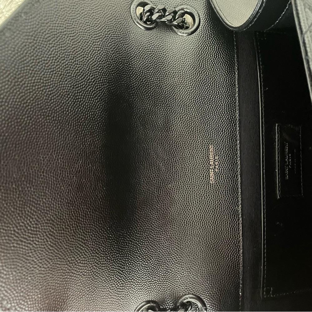 Saint Laurent Black Quilted Satchel with Chevron Design - Picture 8 of 11